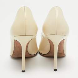 Pre Owned Jimmy Choo Cream Leather Romy Pumps Size 38