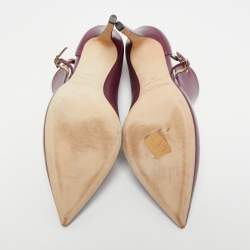 Pre Owned Jimmy Choo Purple Leather Pointed Toe Pumps Size 39