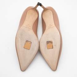 Pre Owned Jimmy Choo Beige Leather Romy Pumps Size 37