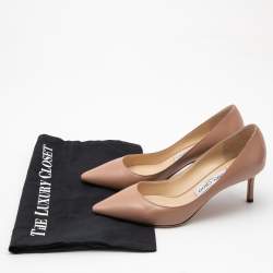 Pre Owned Jimmy Choo Beige Leather Romy Pumps Size 37