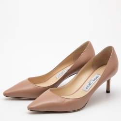 Pre Owned Jimmy Choo Beige Leather Romy Pumps Size 37