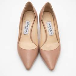 Pre Owned Jimmy Choo Beige Leather Romy Pumps Size 37