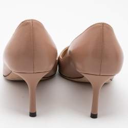 Pre Owned Jimmy Choo Beige Leather Romy Pumps Size 37