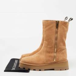 Pre Owned Jimmy Choo Tan Suede Bayu Boots Size 40