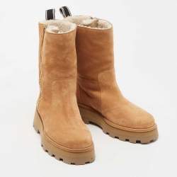 Pre Owned Jimmy Choo Tan Suede Bayu Boots Size 40