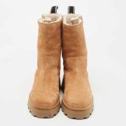 Pre Owned Jimmy Choo Tan Suede Bayu Boots Size 40