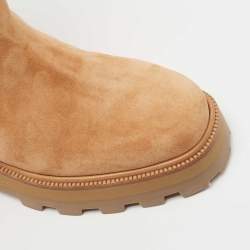Pre Owned Jimmy Choo Tan Suede Bayu Boots Size 40