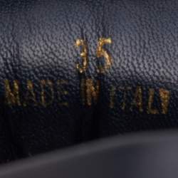 Pre Owned Jimmy Choo Navy Blue Leather Low Top Sneakers Size 35