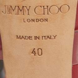 مملوكة مسبقًا Jimmy Choo Red Leather and Suede Strappy Sandals Size 40