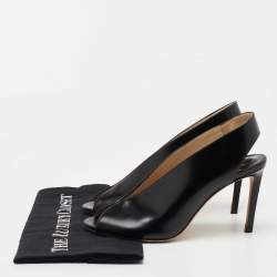 Pre Owned Jimmy Choo Black Leather Shar Slingback Pumps Size 38