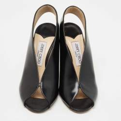 Pre Owned Jimmy Choo Black Leather Shar Slingback Pumps Size 38