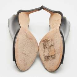 Pre Owned Jimmy Choo Black Leather Shar Slingback Pumps Size 38