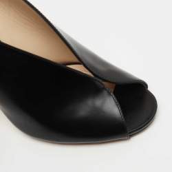 Pre Owned Jimmy Choo Black Leather Shar Slingback Pumps Size 38