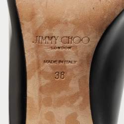 Pre Owned Jimmy Choo Black Leather Shar Slingback Pumps Size 38