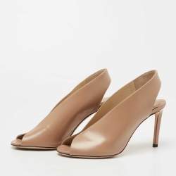 مملوكة مسبقًا Jimmy Choo Beige Leather Shar Slingback Pumps Size 38