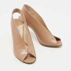 مملوكة مسبقًا Jimmy Choo Beige Leather Shar Slingback Pumps Size 38