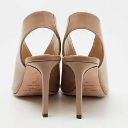 مملوكة مسبقًا Jimmy Choo Beige Leather Shar Slingback Pumps Size 38