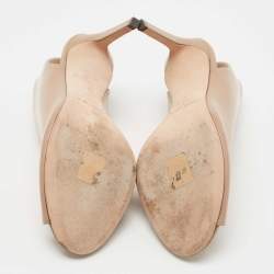 مملوكة مسبقًا Jimmy Choo Beige Leather Shar Slingback Pumps Size 38