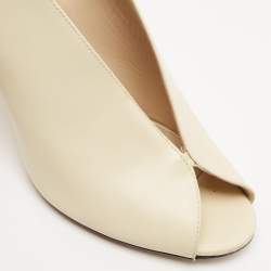 Pre Owned Jimmy Choo Cream Leather Shar Slingback Pumps Size 38