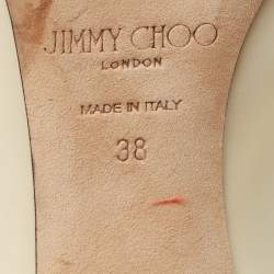 Pre Owned Jimmy Choo Cream Leather Shar Slingback Pumps Size 38