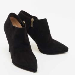Pre Owned Jimmy Choo Black Suede Platform Ankle Booties Size 38