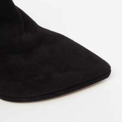 Pre Owned Jimmy Choo Black Suede Platform Ankle Booties Size 38