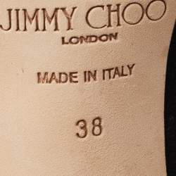 Pre Owned Jimmy Choo Black Suede Platform Ankle Booties Size 38