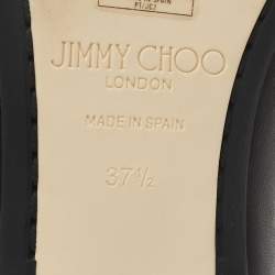 Pre Owned Jimmy Choo Black Leather Modell Star Ballet Flats Size 37.5