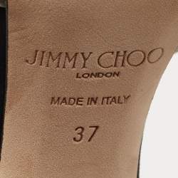 Jimmy Choo Black Suede Crystal Embellished Josefine Sandals Size 37