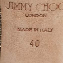 Pre Owned Jimmy Choo Gold Lame Glitter Verity Peep Toe Sandals Size 40 