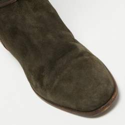 Jimmy Choo Green Suede and  Leather Knee Length Boots Size 38