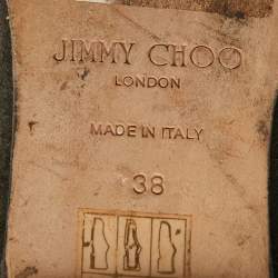 Jimmy Choo Green Suede and  Leather Knee Length Boots Size 38