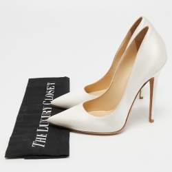 Pre Owned Jimmy Choo White Satin Romy Pumps Size 37