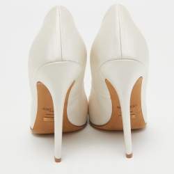 Pre Owned Jimmy Choo White Satin Romy Pumps Size 37