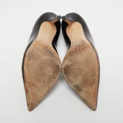 Pre Owned Jimmy Choo Black Leather Abel Pumps Size 36