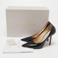 Pre Owned Jimmy Choo Black Leather Abel Pumps Size 36
