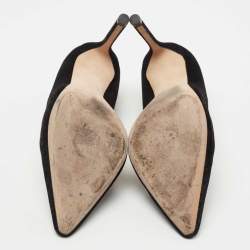 Pre Owned Jimmy Choo Dark Grey Metallic Velvet Romy Pumps Size 36