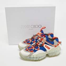 Pre Owned Jimmy Choo Multicolor Leather And Mesh Diamond Trail Sneakers Size 36.5