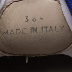 Pre Owned Jimmy Choo Multicolor Leather And Mesh Diamond Trail Sneakers Size 36.5