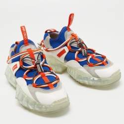 Pre Owned Jimmy Choo Multicolor Leather And Mesh Diamond Trail Sneakers Size 36.5