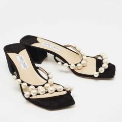 Pre Owned Jimmy Choo Black Suede Amara Slide Sandals Size 43