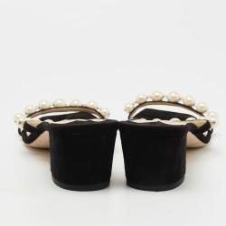 Pre Owned Jimmy Choo Black Suede Amara Slide Sandals Size 43