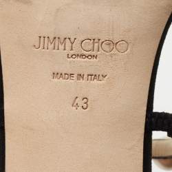 Pre Owned Jimmy Choo Black Suede Amara Slide Sandals Size 43