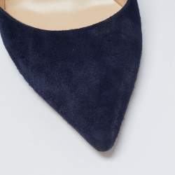 Pre Owned Jimmy Choo Navy Blue Suede Romy Pumps Size 36