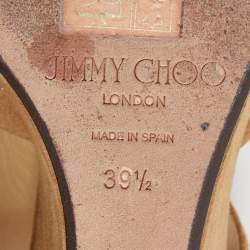 Jimmy Choo Brown Suede Naymee Platform Wedge Sandals Size 39.5