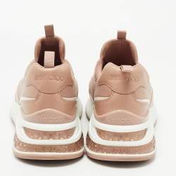 Pre Owned Jimmy Choo Dusty Pink Leather and Neoprene Memphis Sneakers Size 39