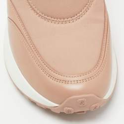 Pre Owned Jimmy Choo Dusty Pink Leather and Neoprene Memphis Sneakers Size 39