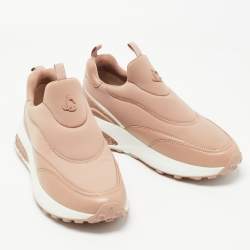 Pre Owned Jimmy Choo Dusty Pink Leather and Neoprene Memphis Sneakers Size 39