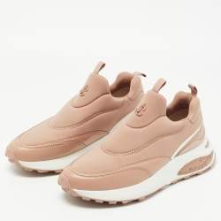 Pre Owned Jimmy Choo Dusty Pink Leather and Neoprene Memphis Sneakers Size 39