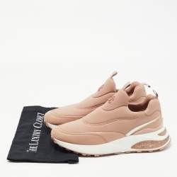 Pre Owned Jimmy Choo Dusty Pink Leather and Neoprene Memphis Sneakers Size 39